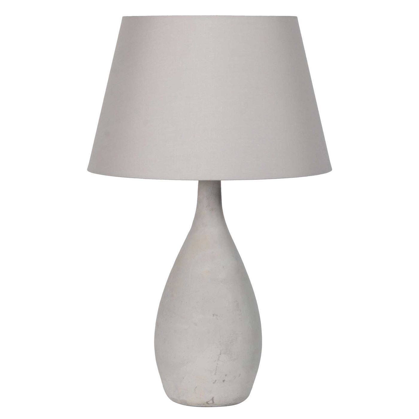 Concrete Table Lamp, Grey Cotton Shade