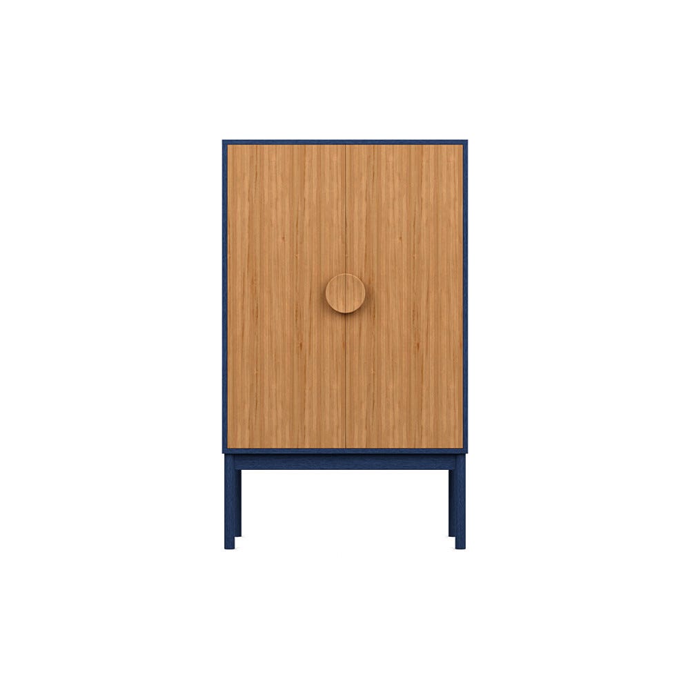 Heal's Tinta Highboard Blue Stain Frame Natural Oak Doors
