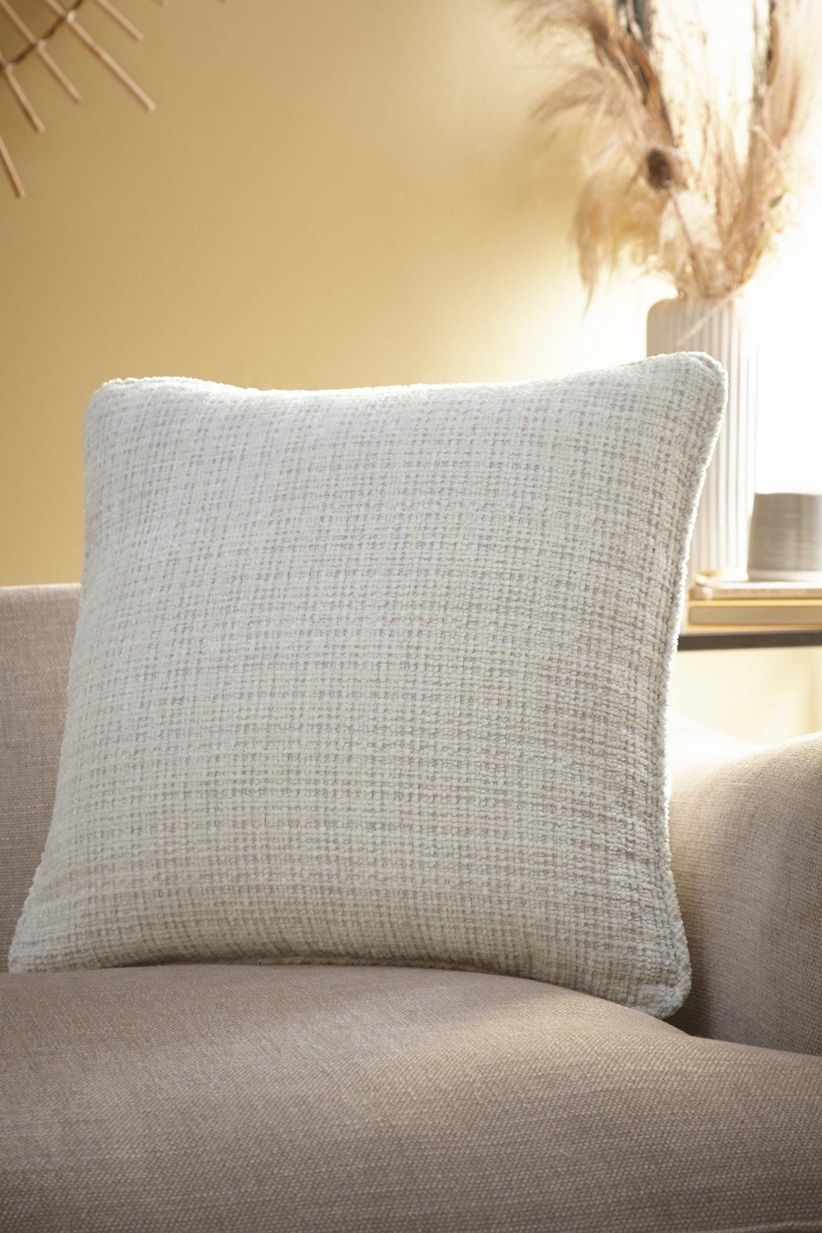 Appletree 'Alba' Textured Chenille Filled Cushion in Ivory