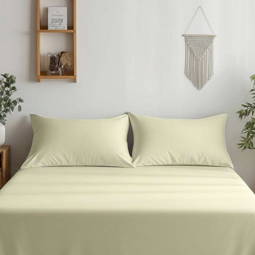 Snug City Luxury 400TC Sateen Cotton Housewife Pillowcase Pair Hotel Quality in Cream