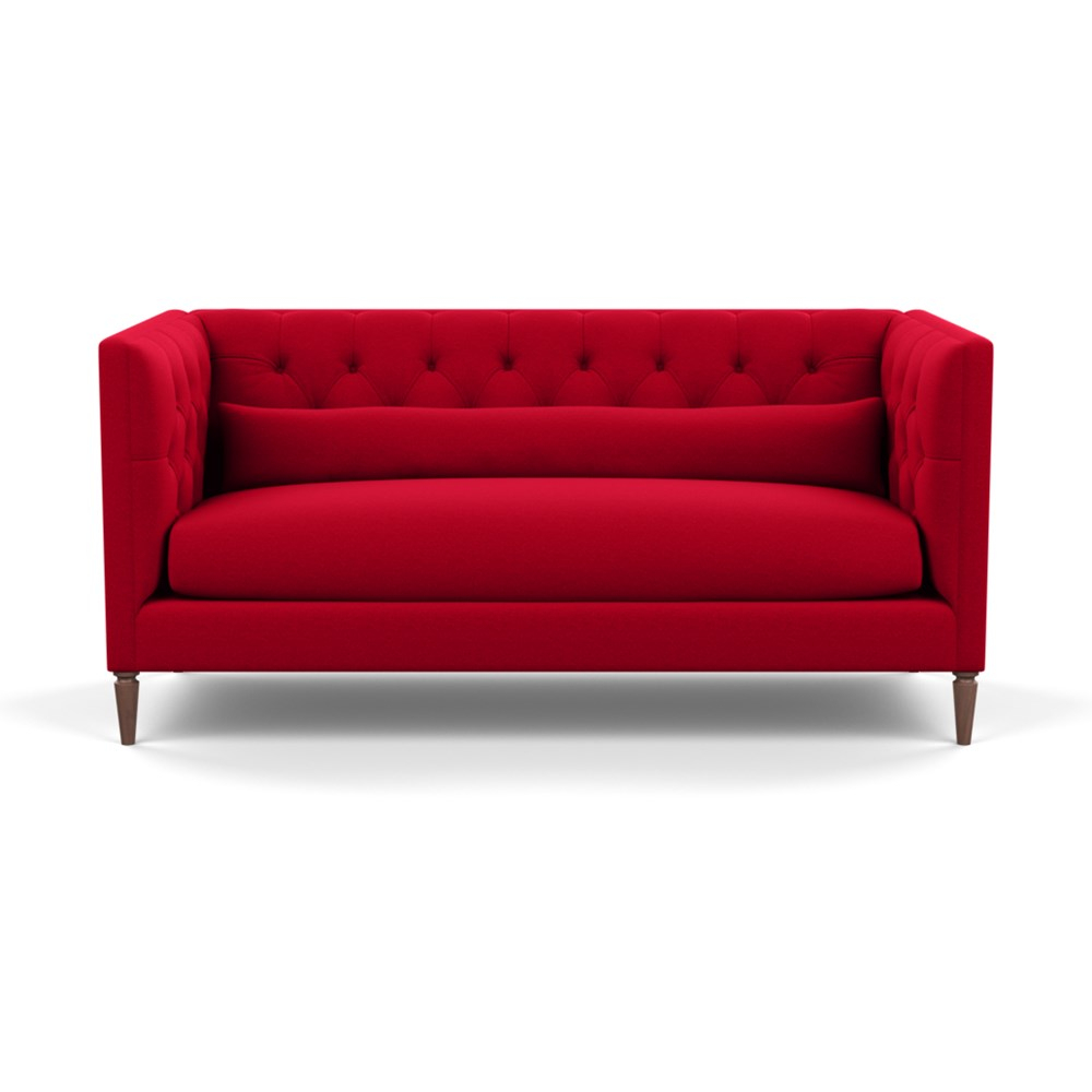 Heal's Balmoral 3 Seater Sofa Melton Wool Red Oxide Walnut Feet