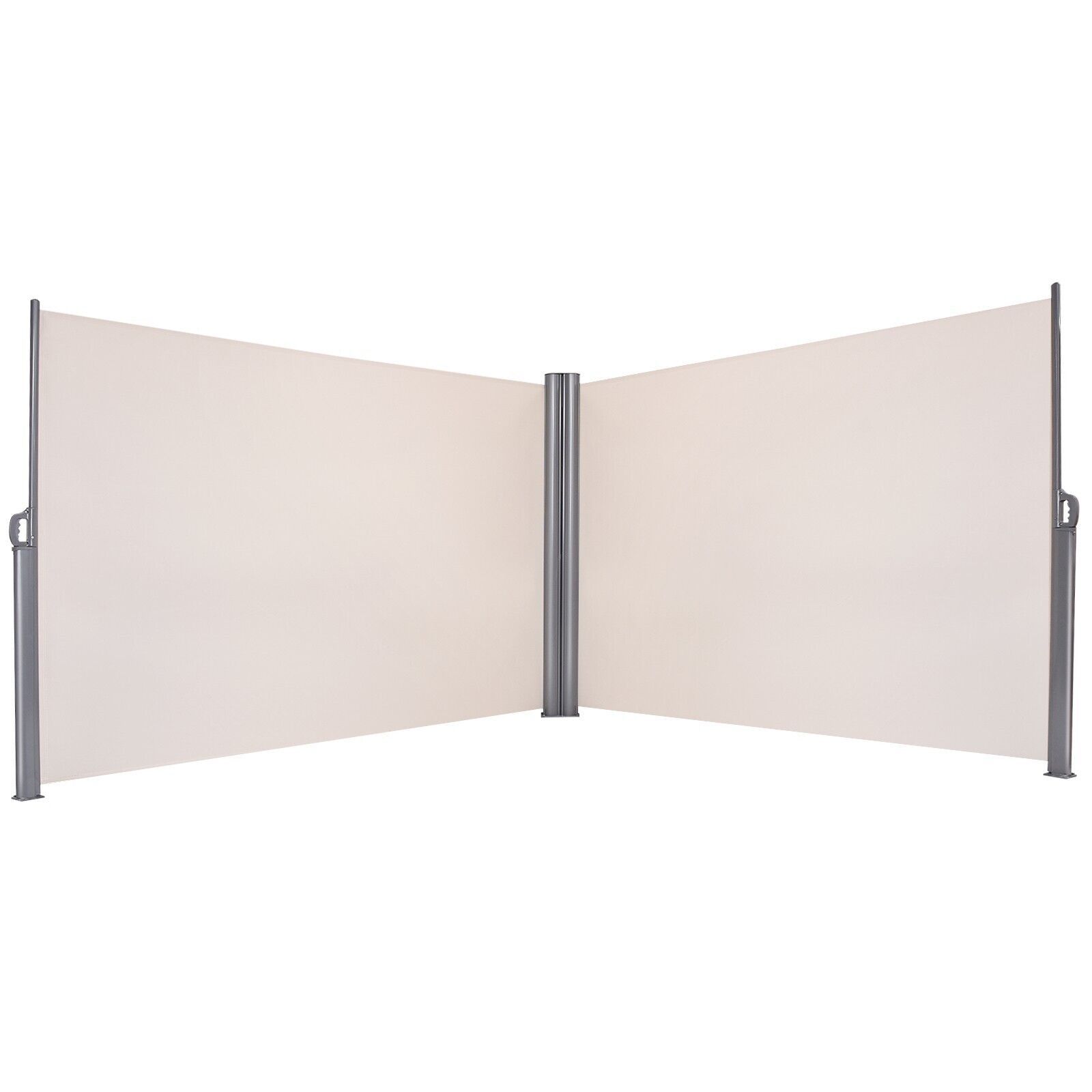 Costway Double-sided Waterproof Sun Shade Wind Screen Privacy Divider in Beige