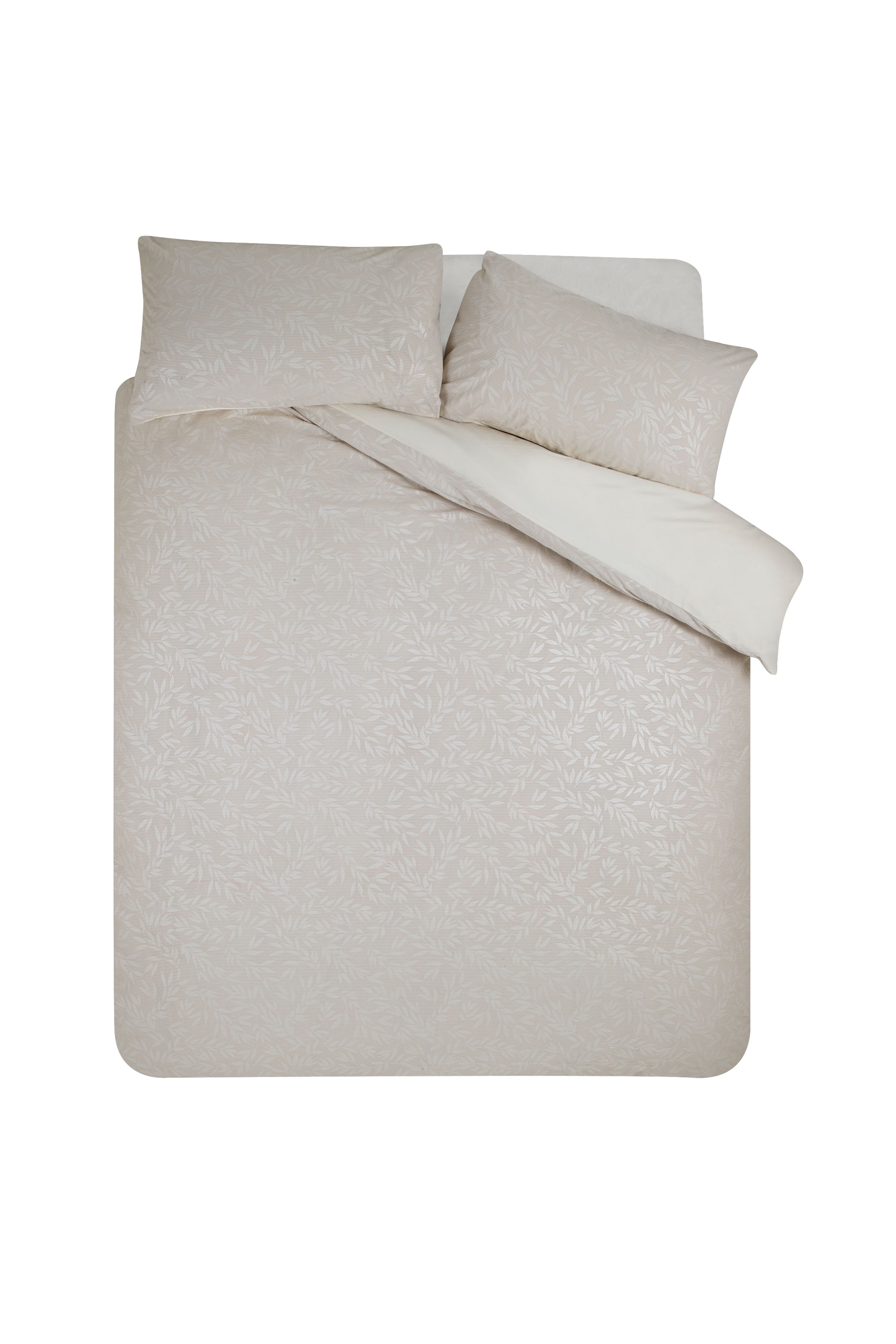 Catherine Lansfield 'Corded Leaves' Duvet Cover Set in Gold 4