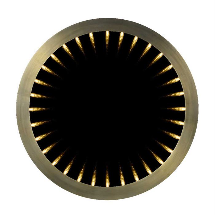 Timothy Oulton Inception Large Round Mirror, Flat Brass