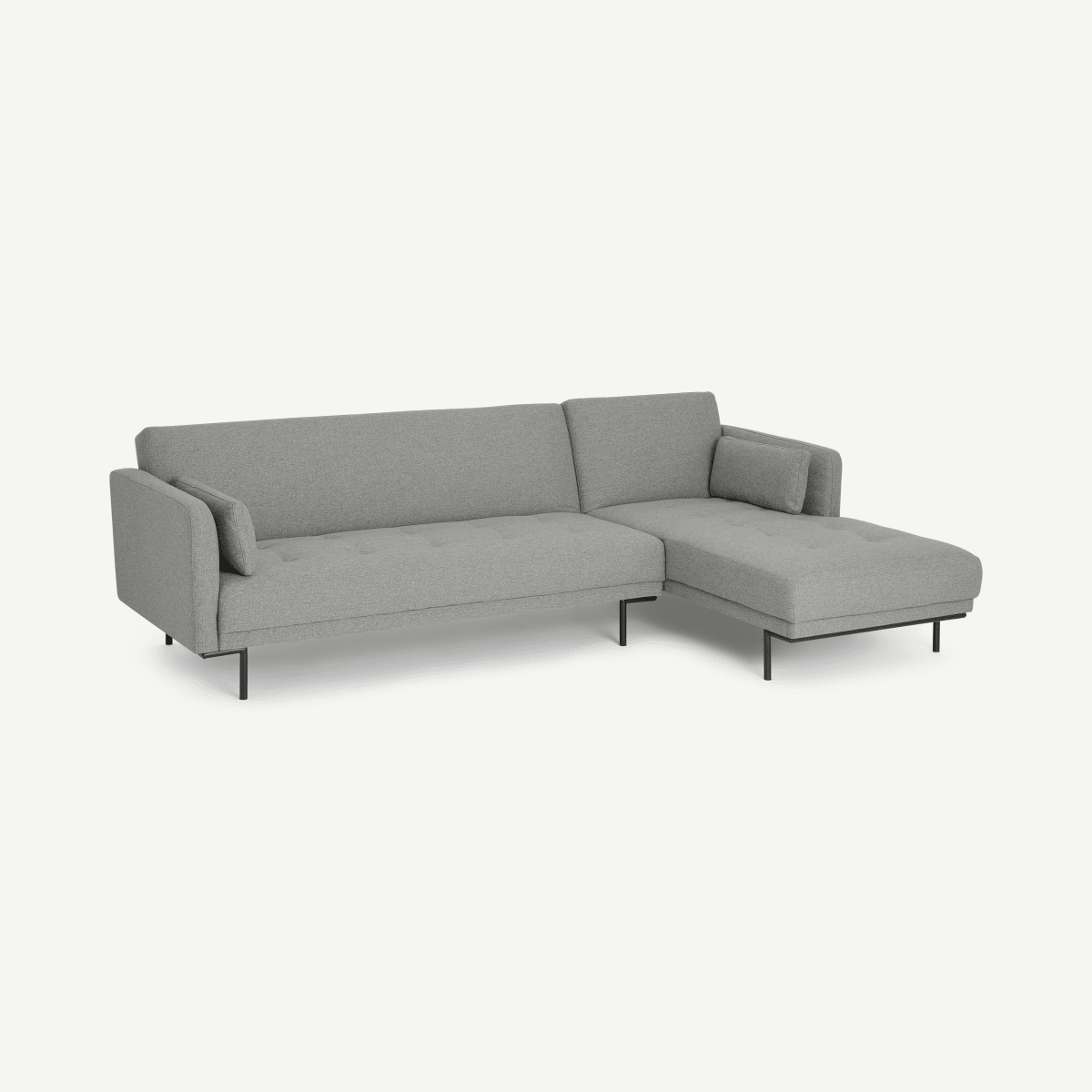 Harlow Right Hand Facing Chaise End Click Clack Sofa Bed, Mountain Grey Fabric