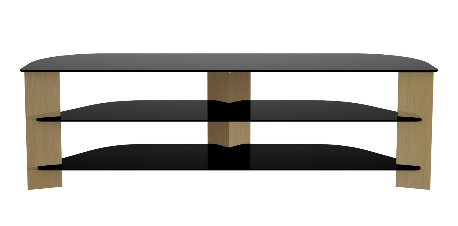 AVF Up to 75 Inch Large Glass TV Stand - Black