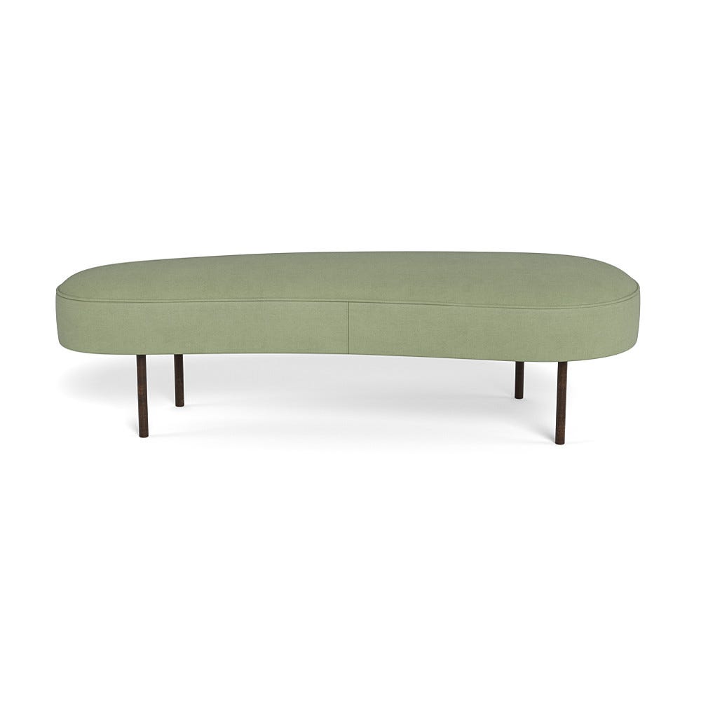 Heal's Isola Large Ottoman Siena Cotton Pistachio Bronze Feet