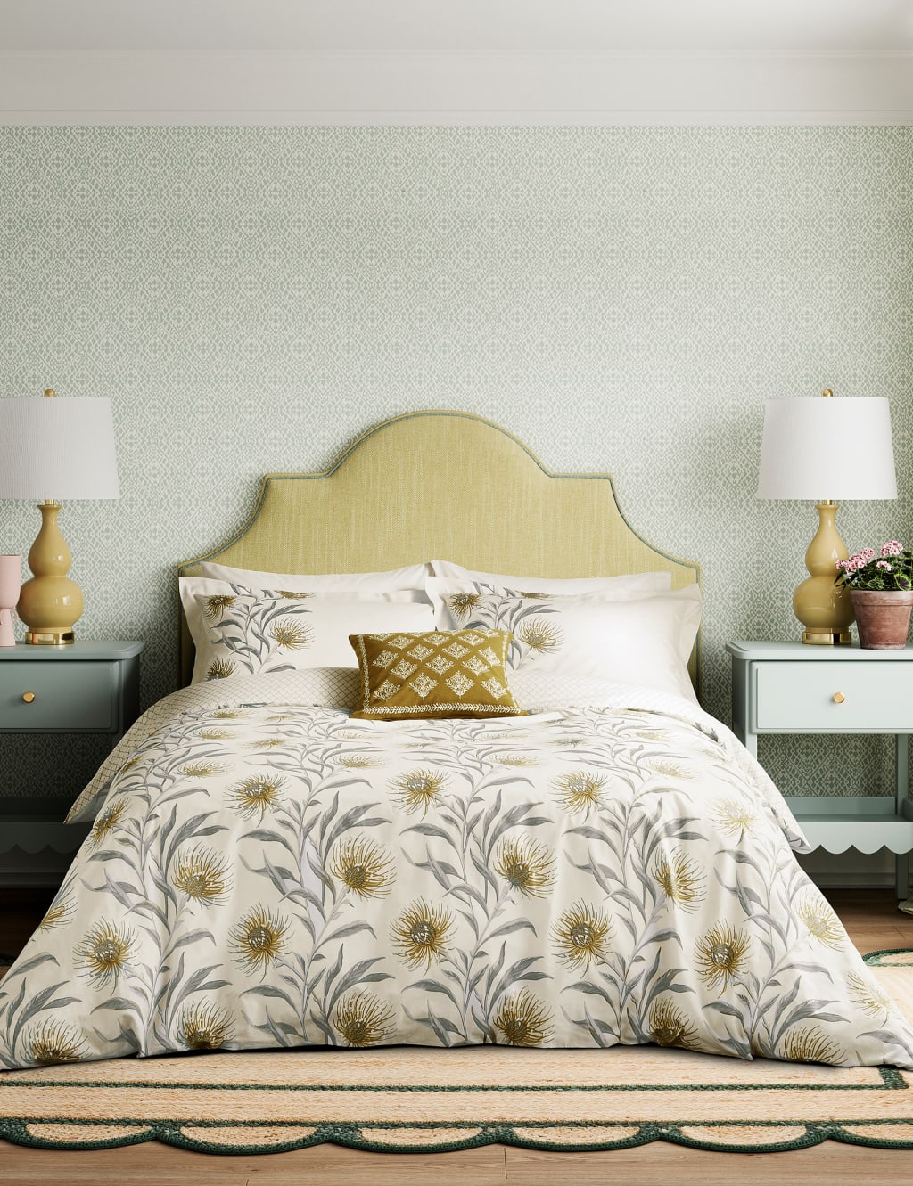 Sanderson Pure Cotton Catherinae Bedding Set Natural