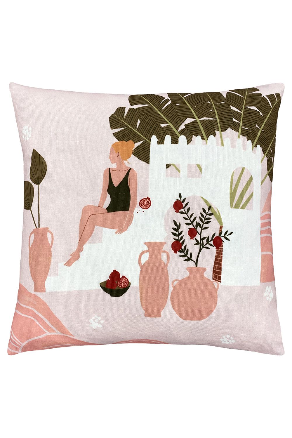 Furn Nalani Abstract Moroccan Courtyard Printed Cushion in Beige