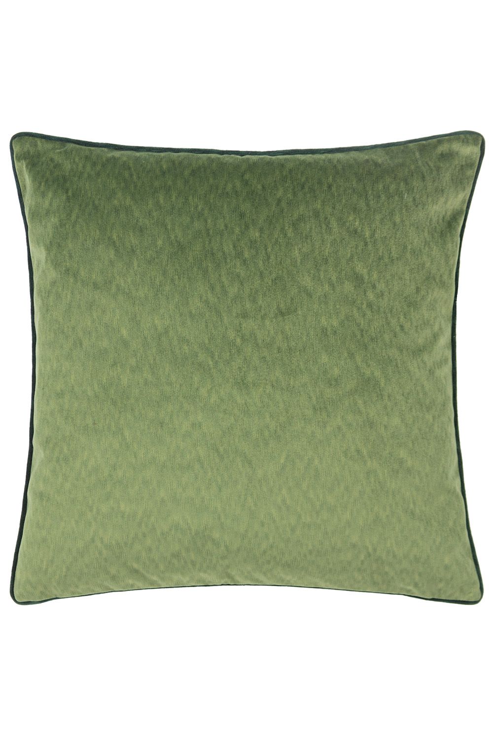 Paoletti Torto Mottled Velvet Contrast Piped Cushion in Green