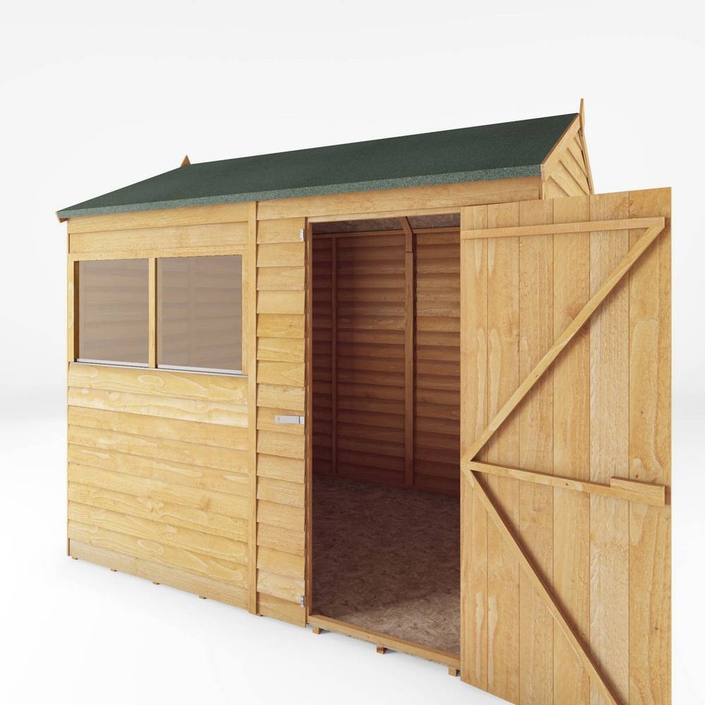 Mercia 8 x 6 Feet Overlap Reverse Apex Shed - L190.5 x W241.4 x H221.8 cm in Brown 5