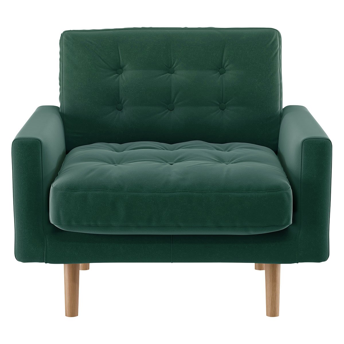 Habitat Fenner Emerald Green Velvet Armchair