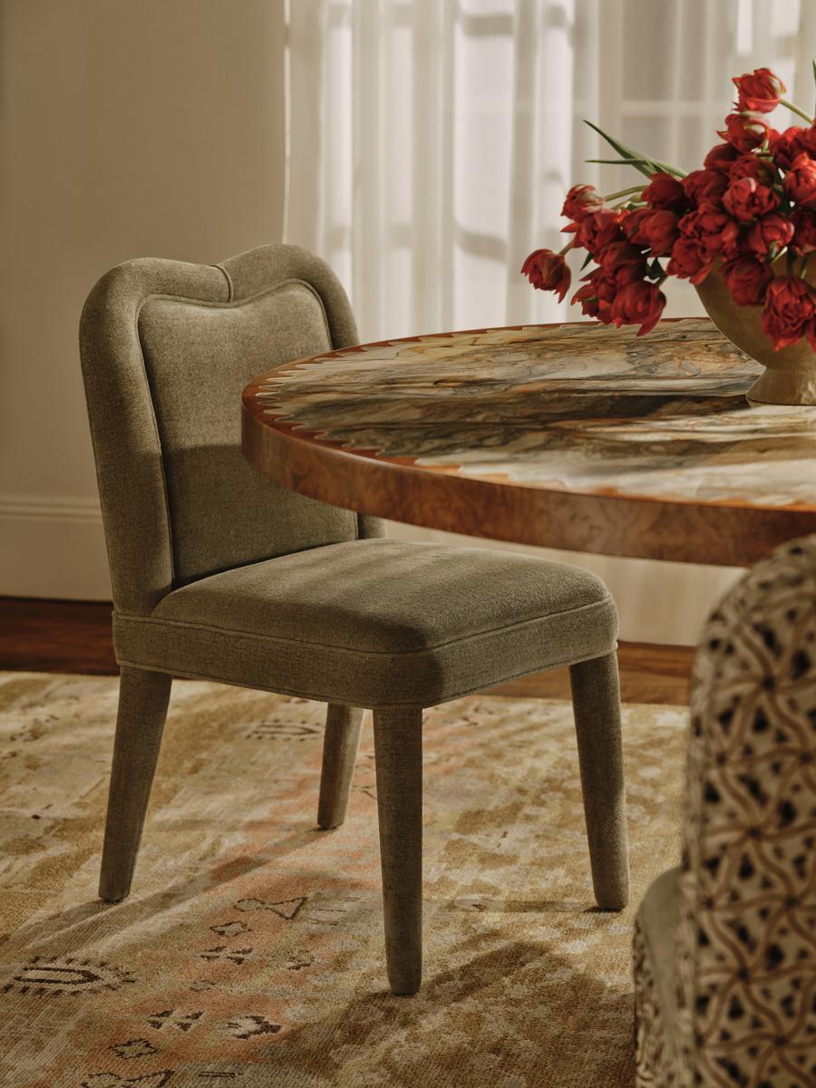 Pair of Keira Dining Chair, Linen Chenille, Sage