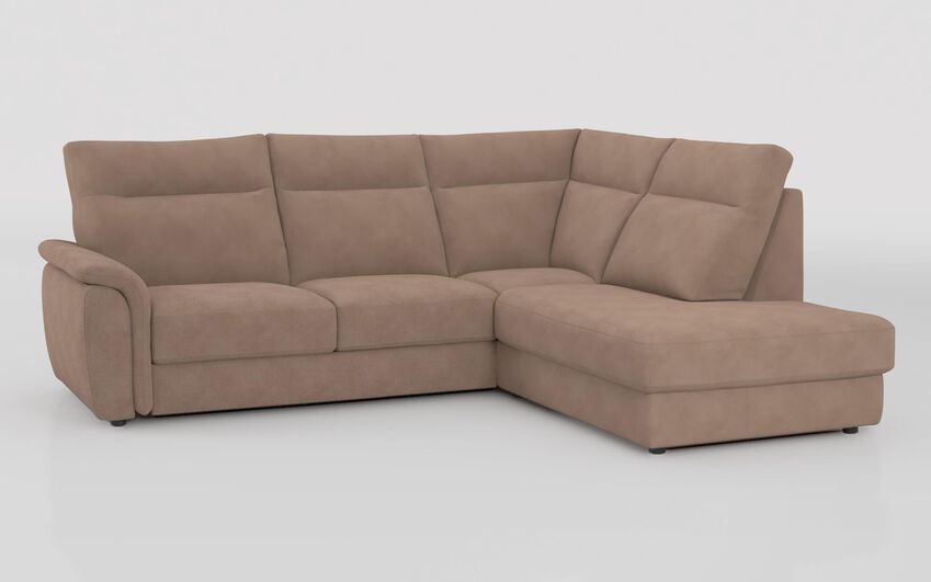Beige Fabric Ginestreto 3 Corner 1 Sofa with Sliding Footrest & Right Hand Facing Storage Lounger