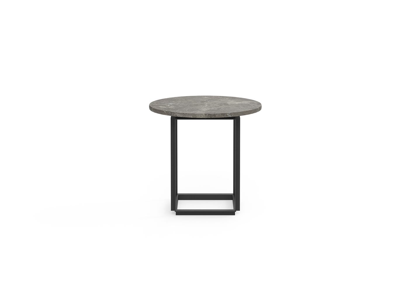 New Works Florence Side Table 50cm Gris Du Marais Black Frame