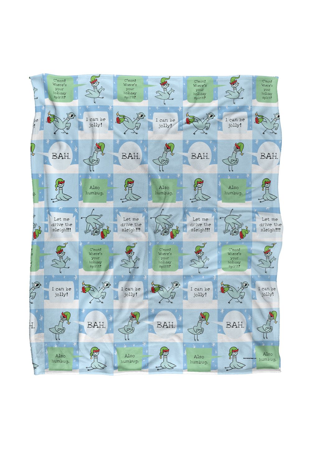 Hidden Pigeon Dont Let The Pigeon Drive The Sleigh Pattern Silky Touch Super Soft Throw Blanket 152 X 127 cm in White
