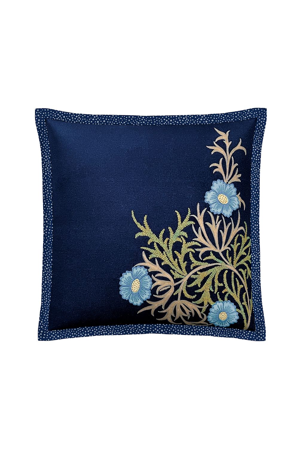 Morris & Co 'Seaweed' Cotton Cushion in Dark Blue
