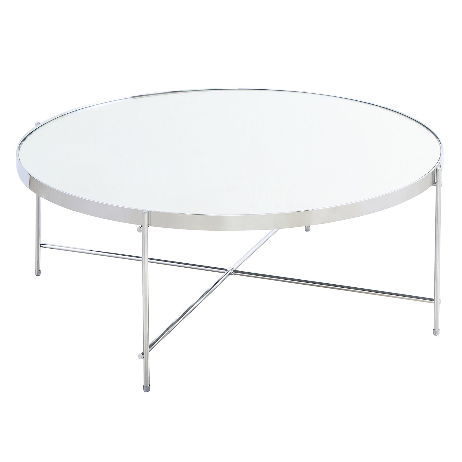 Oakland Circular Chrome Coffee Table Silver