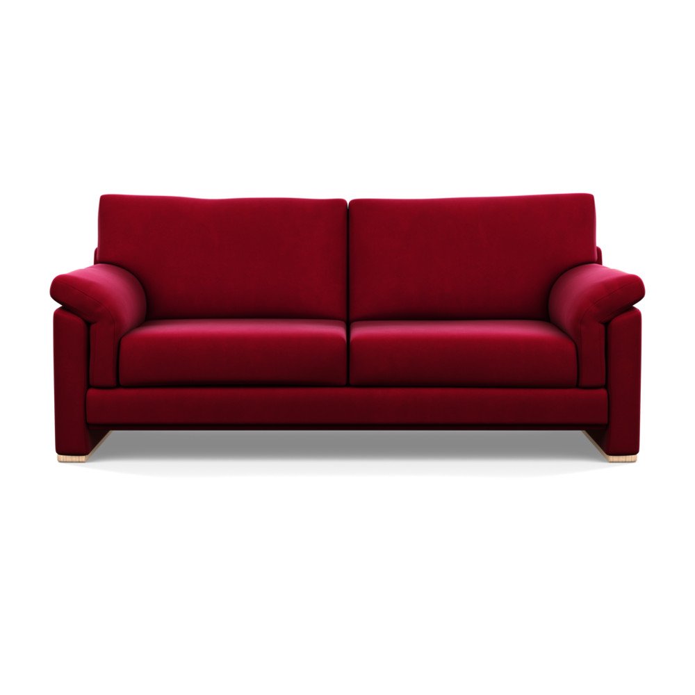Heal's Paris 3 Seater Sofa Varese Velvet Mulberry Natural Feet