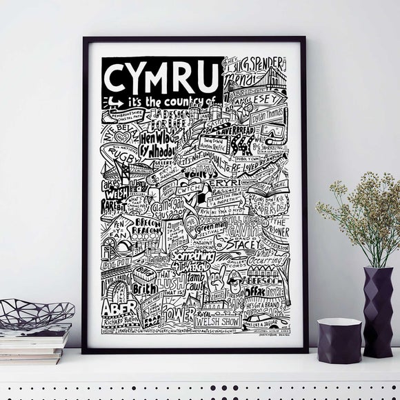 Sketchbook Design Cymru Landmarks Framed Print