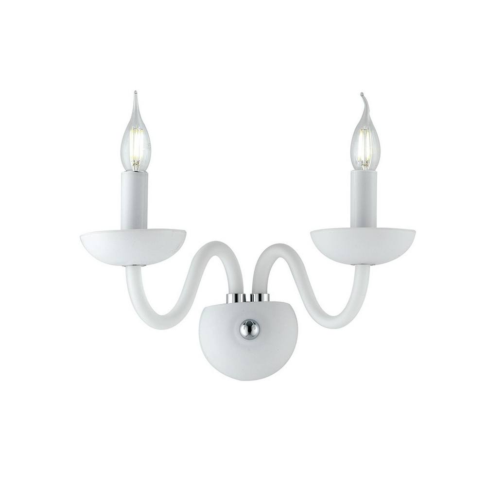 Netlighting ALFIERE Twin 2 Light Candle Wall Light White 37x26x23cm
