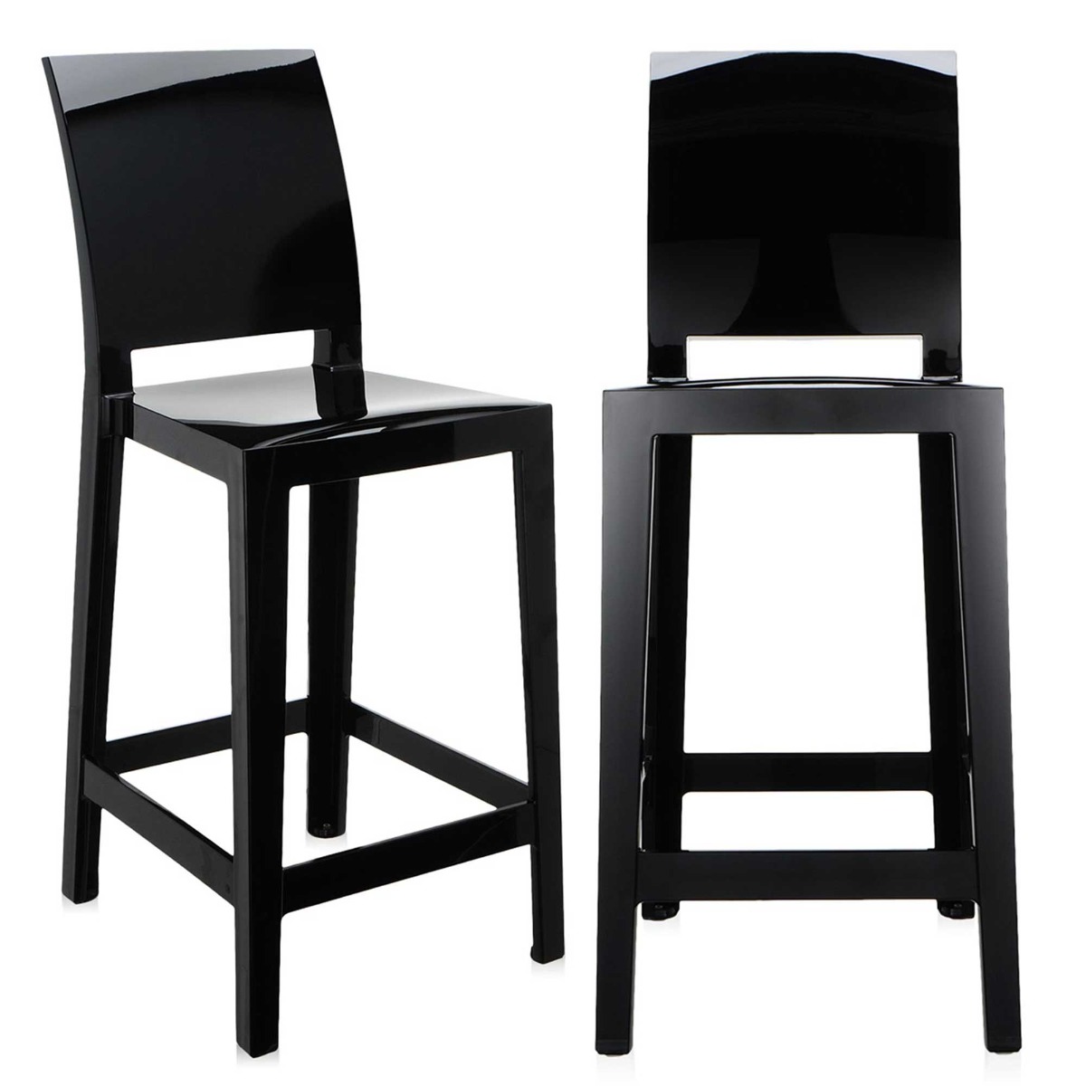 Pair of Kartell One More Please Counter Stools, Black