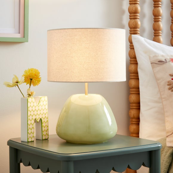 Pebble Milky Glass Table Lamp