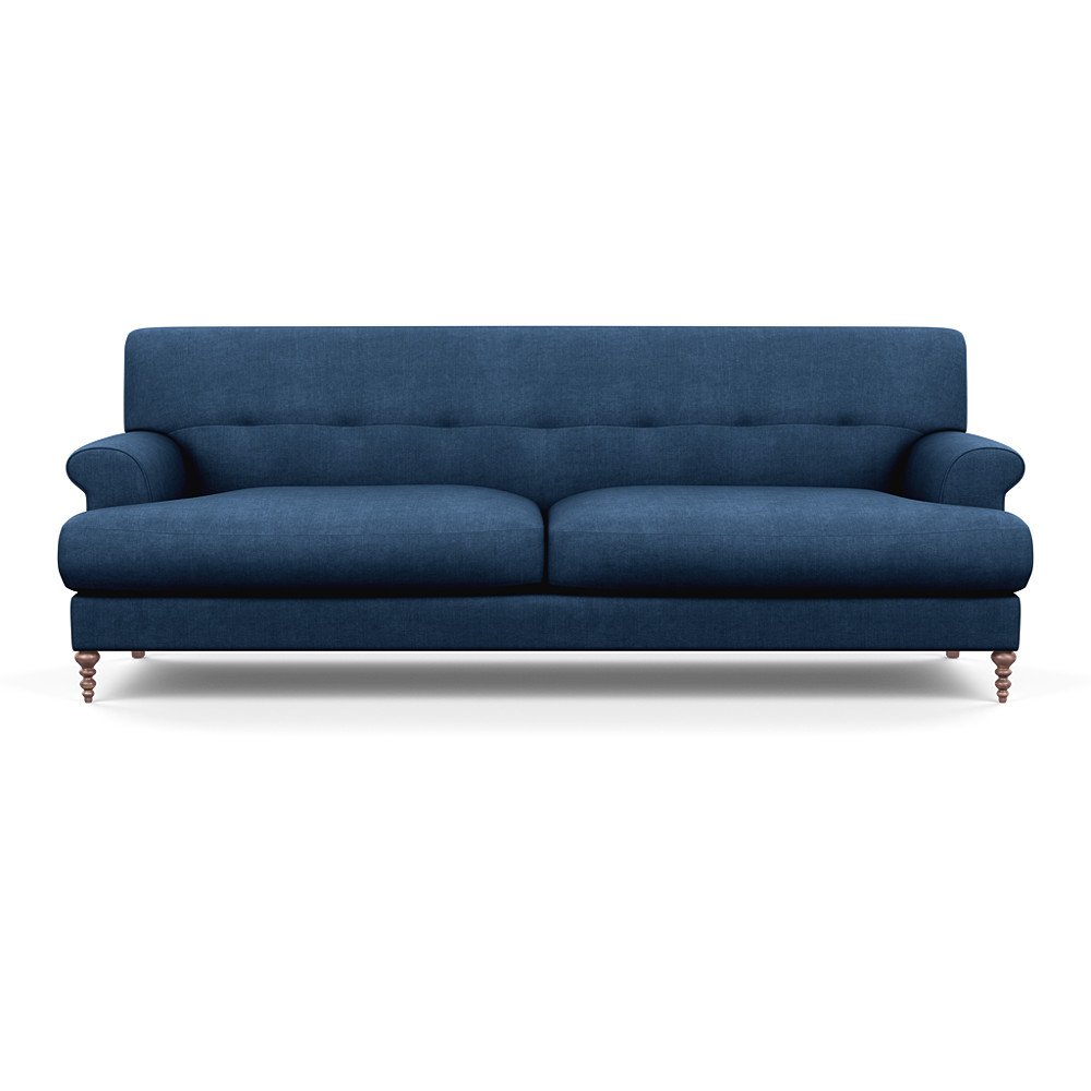 SCP Oscar 3 Seater Formal Sofa Capelo Linen-Cotton Ink Spot Walnut Feet