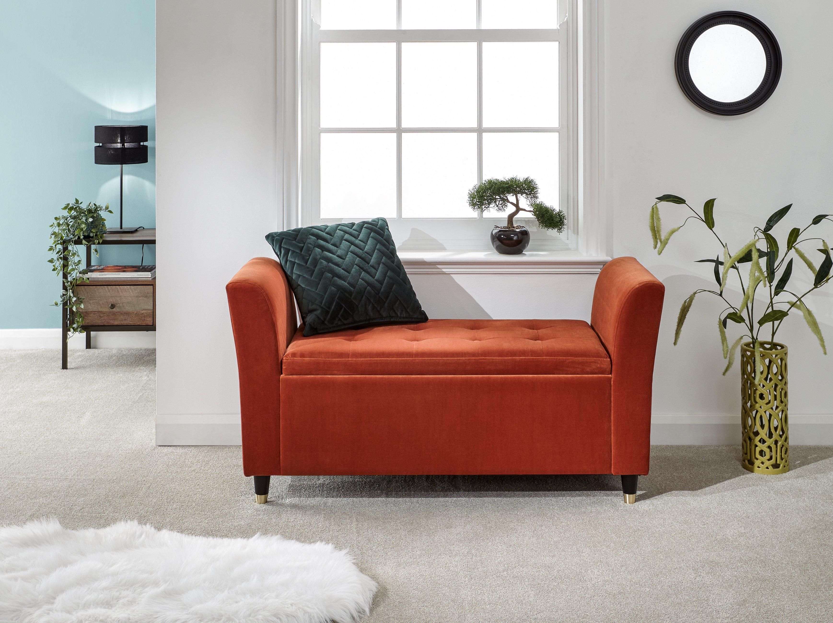 GFW Genoa Velvet Window Seat in Orange