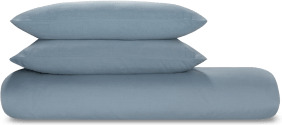 Tira Linen/Cotton Duvet Cover + 2 Pillowcases, King, Storm Blue