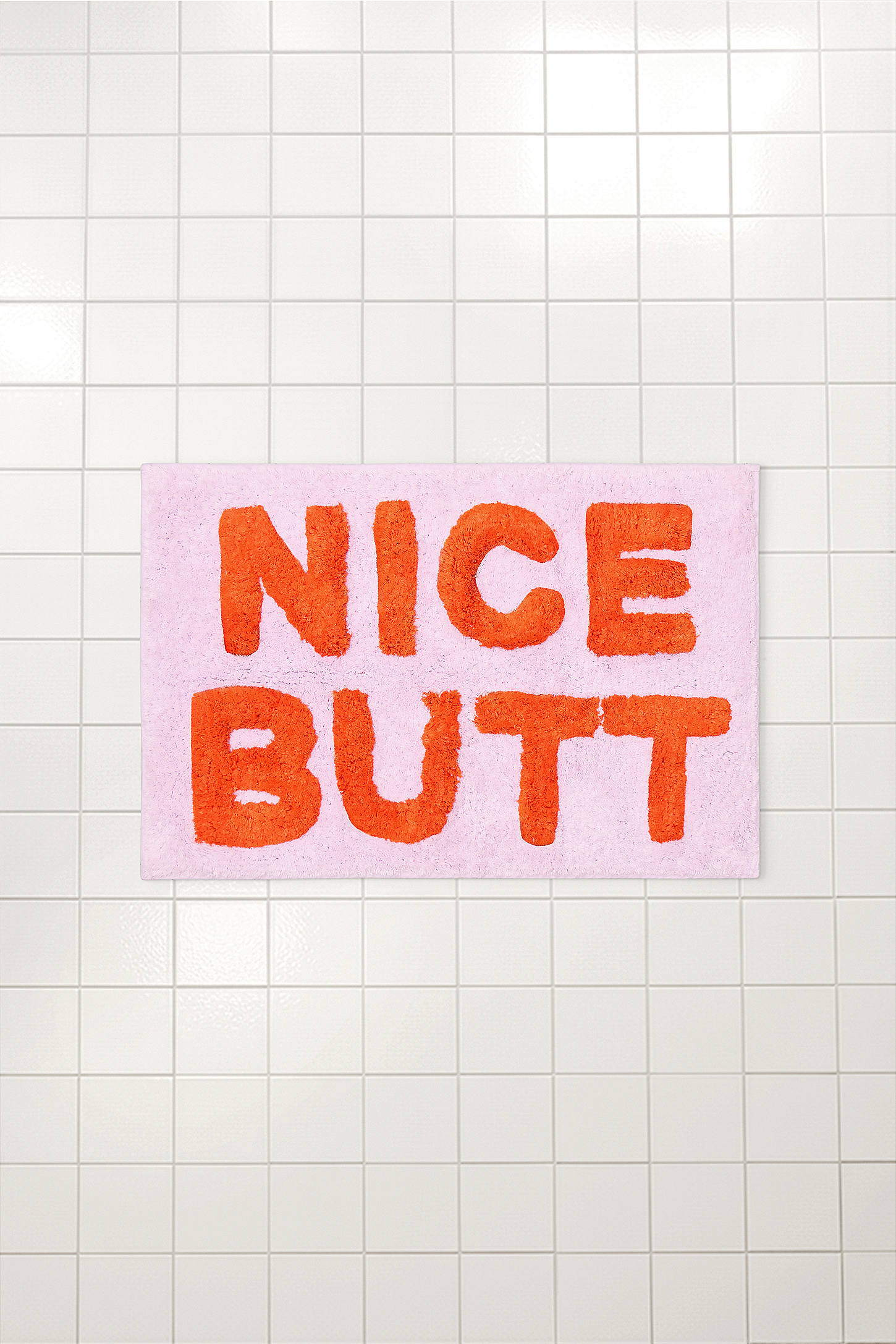 Lilac & Red Nice Butt Bath Mat - Lilac