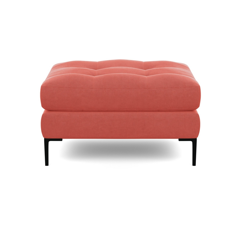 Heal's Eton Footstool Linen Grenadine Black Feet