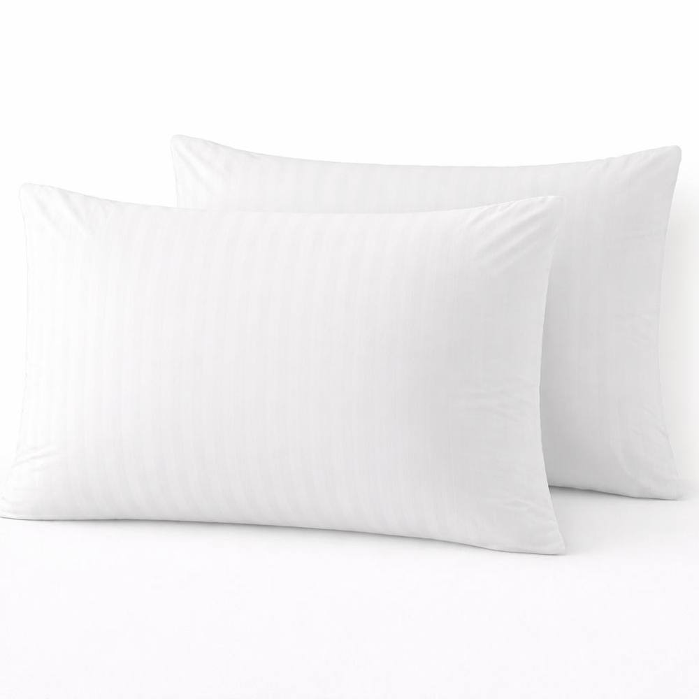 Homes-Linen Super Soft Microfiber Embossed Stripe Pillowcases Pair in White