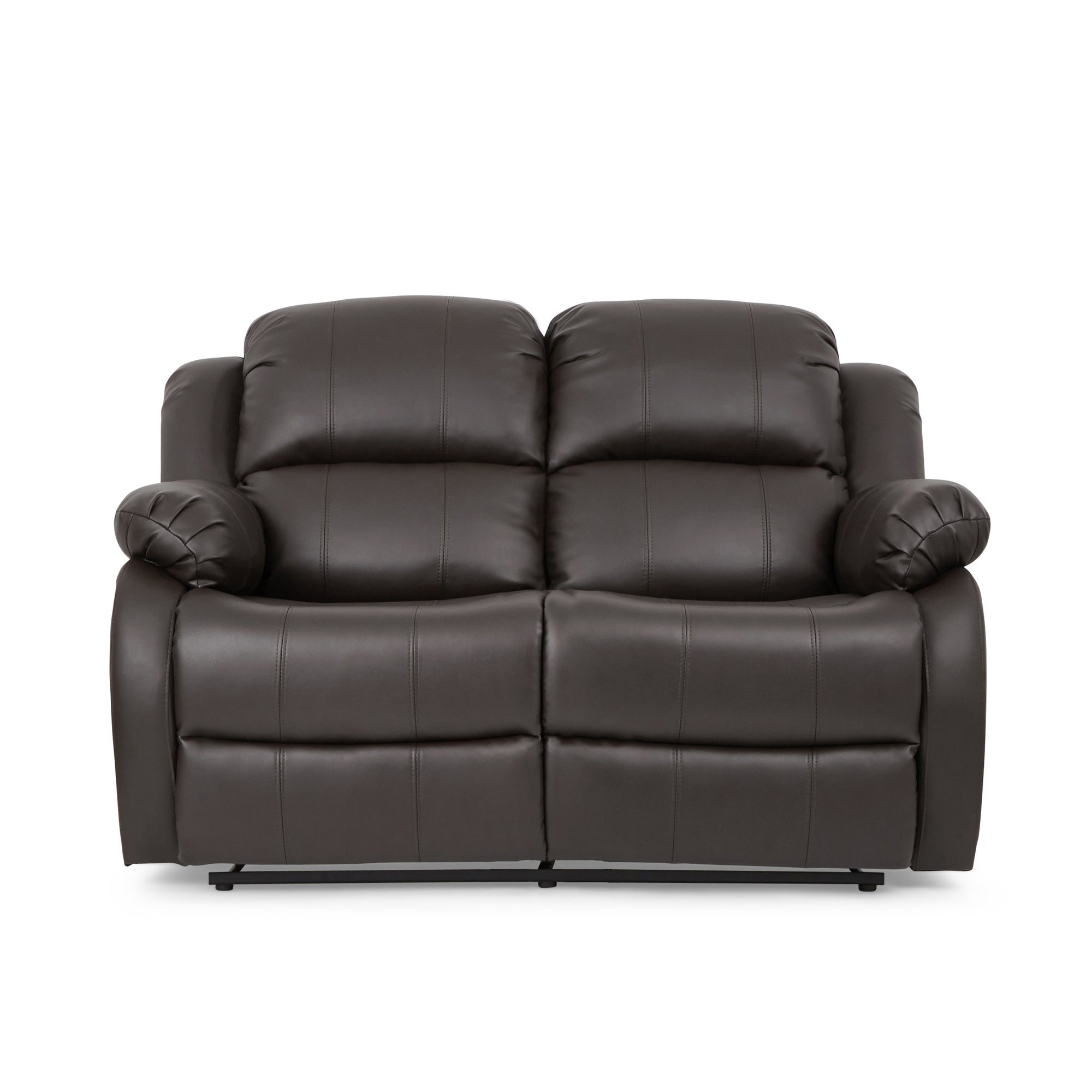 Anton Bonded Leather Reclining 2 Seater Sofa - Grey Grey