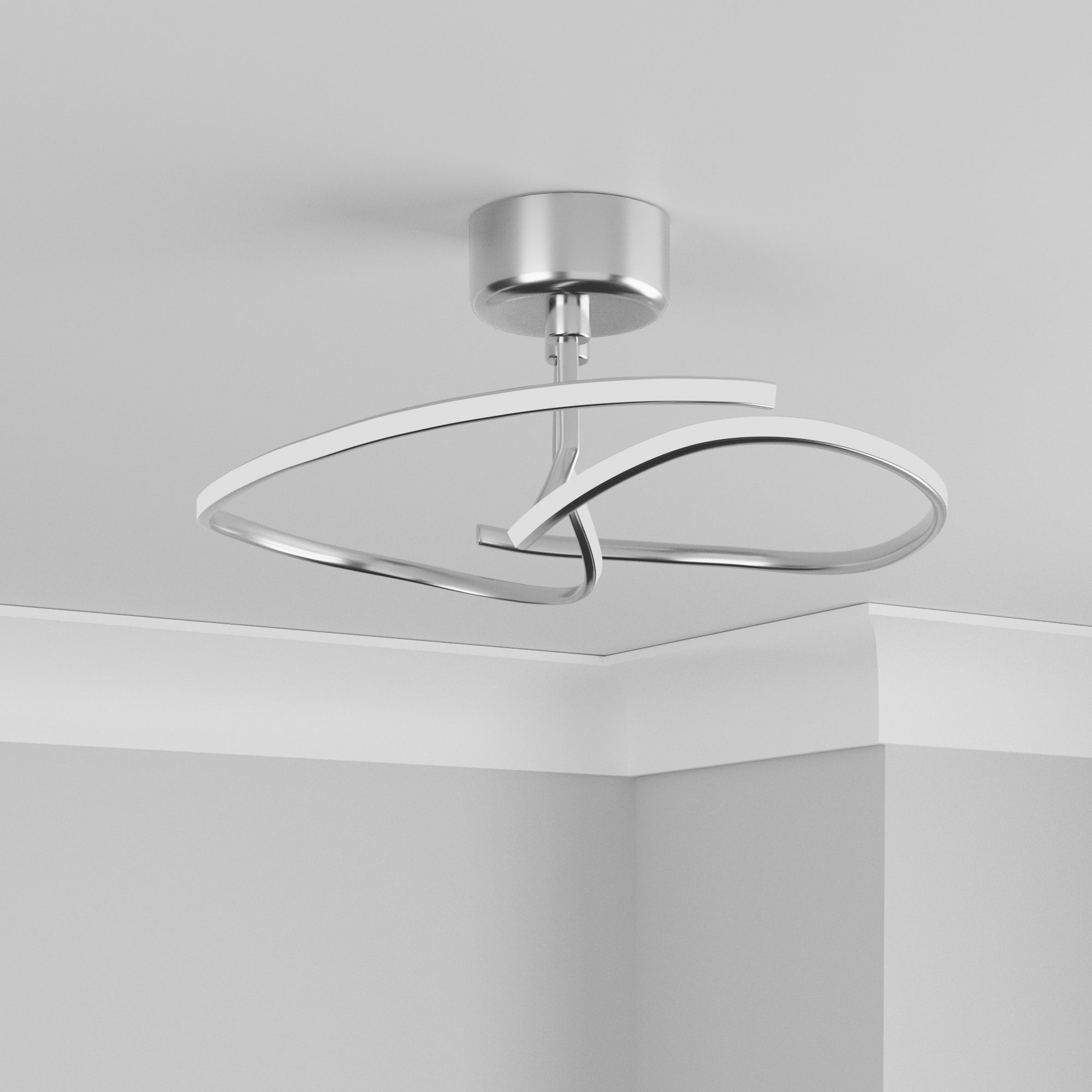 Cortez Ceiling Fitting Brushed Silver Silver