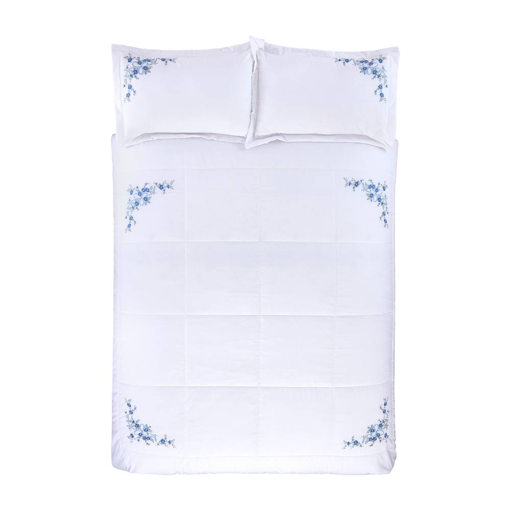 Rapport Home Floral Ribbon Bedspread (254x254 cm) in White 3