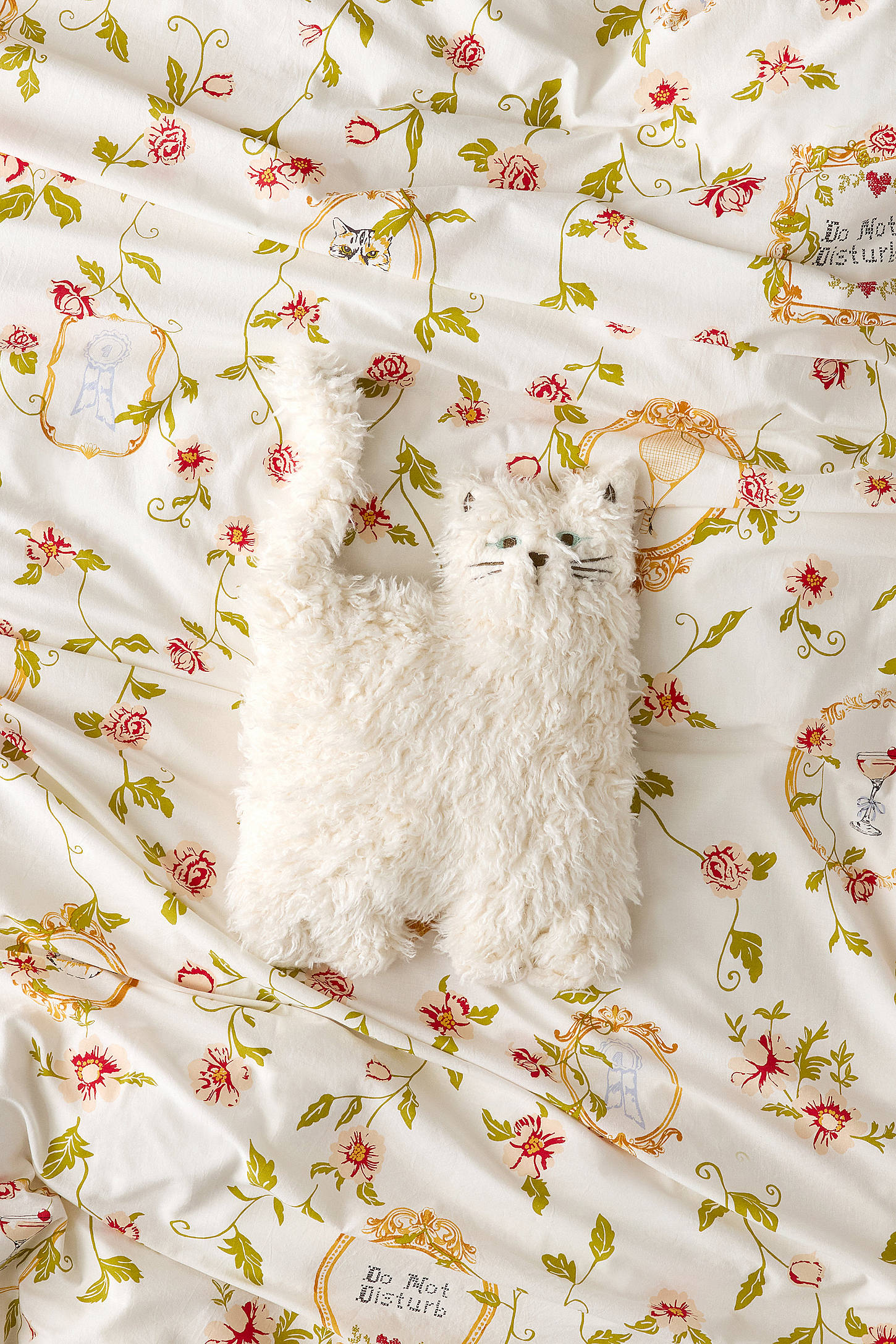 Frankie Cat Cushion - White