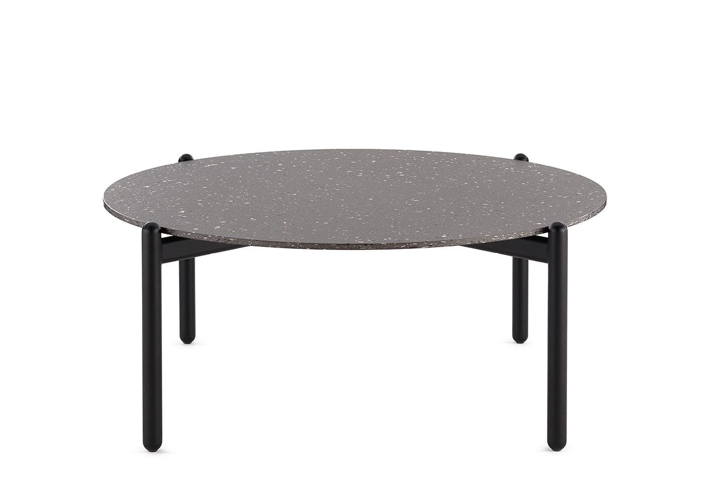 Kartell Undique Coffee Table Black Terrazzo Top Black Base Large