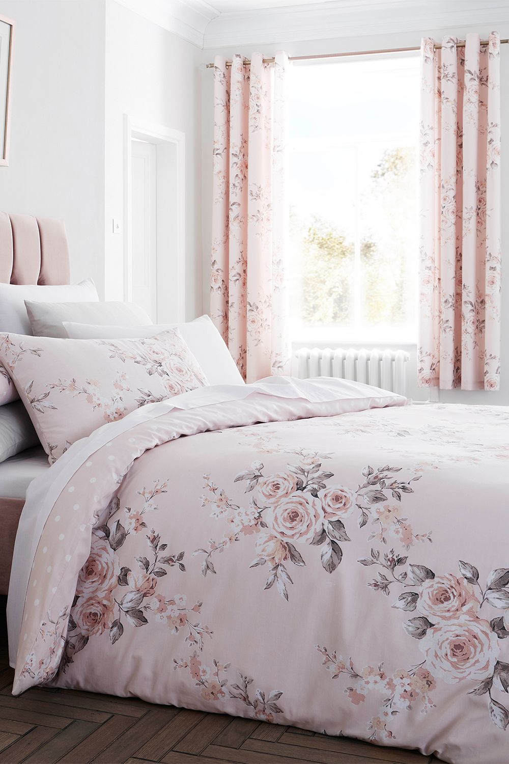 Catherine Lansfield 'Canterbury' Floral Duvet Set in Pink