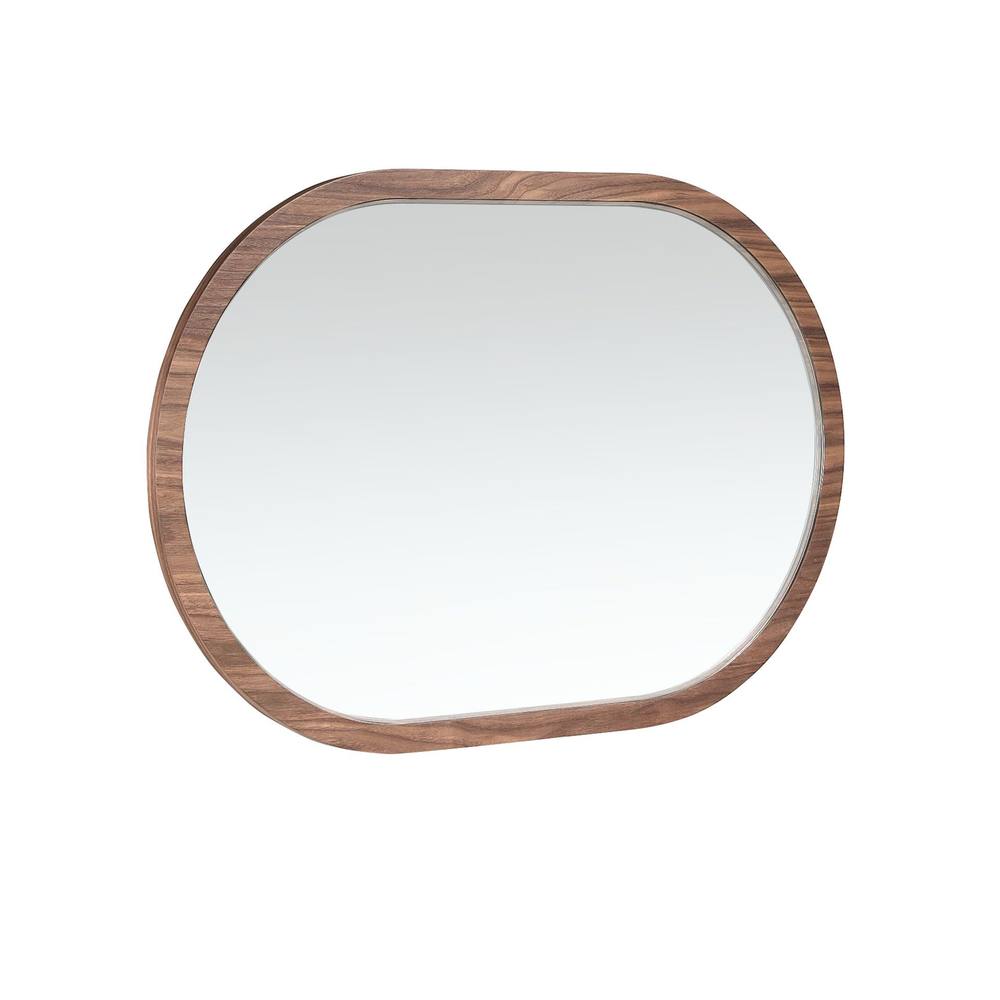 Angel Cerda Oval Wall Mirror in Walnut Veneer