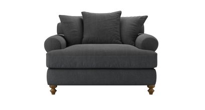 Teddy Loveseat Sofabed in Charcoal Brushed Linen Cotton - sofa.com