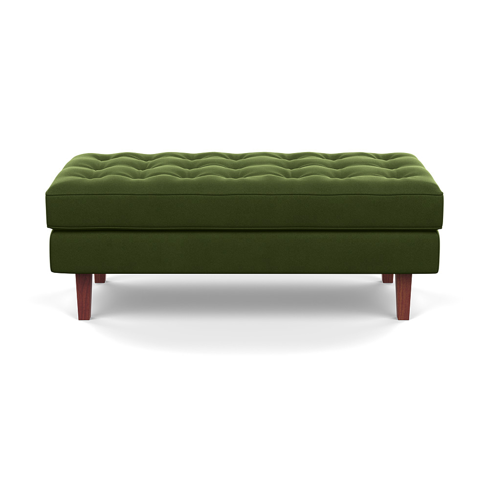 Heal's Hepburn Ottoman Nobilis Velvet Leaf Walnut Feet