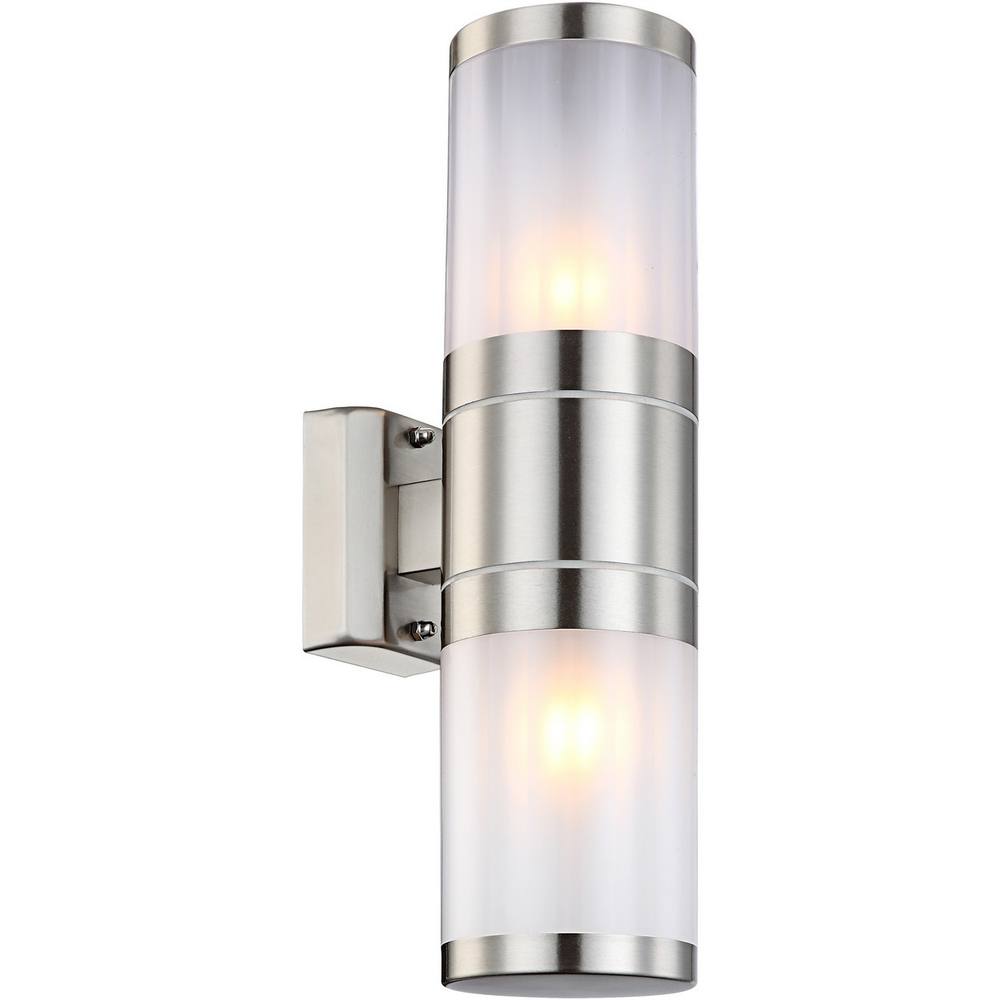 Netlighting Xeloo Outdoor Up Down Wall Lamp Stainless Steel IP44 2x E27 in Grey