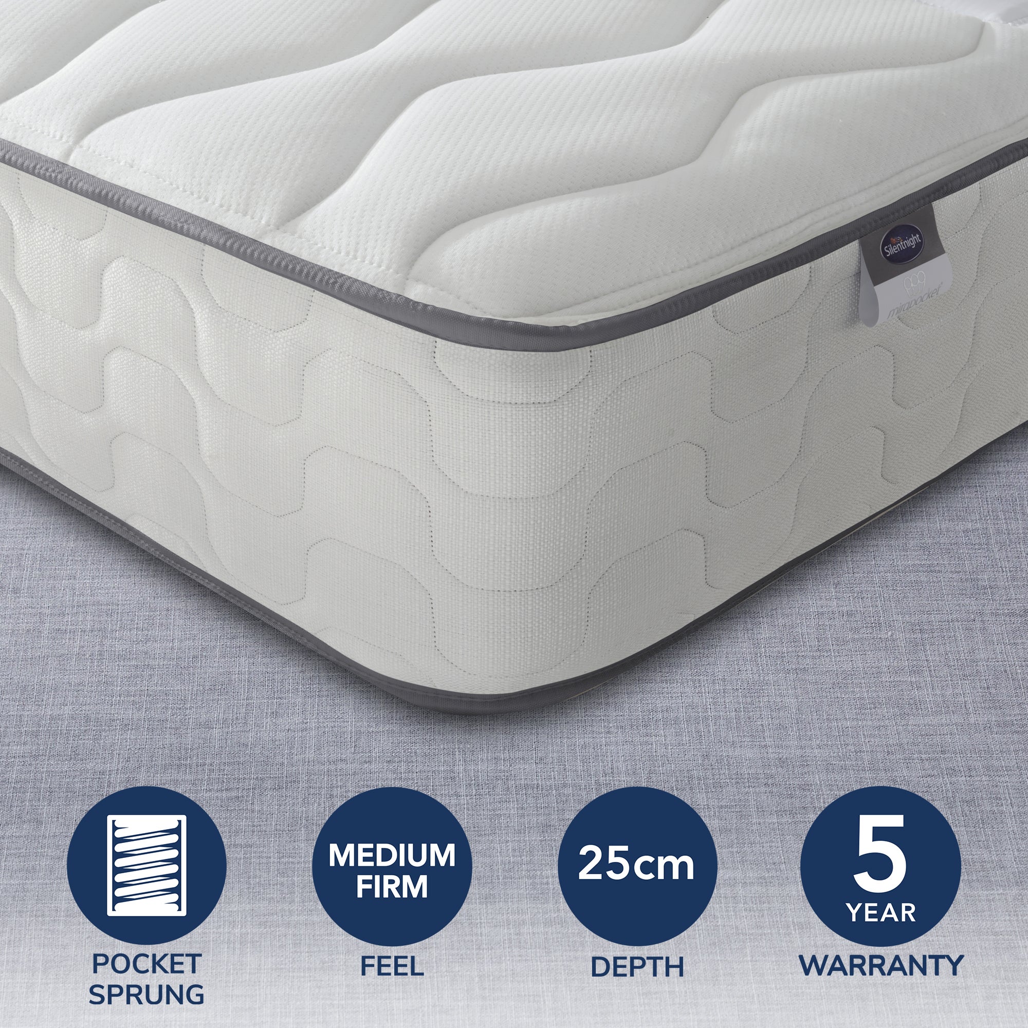Silentnight Medium Firm 800 Pocket Mattress White