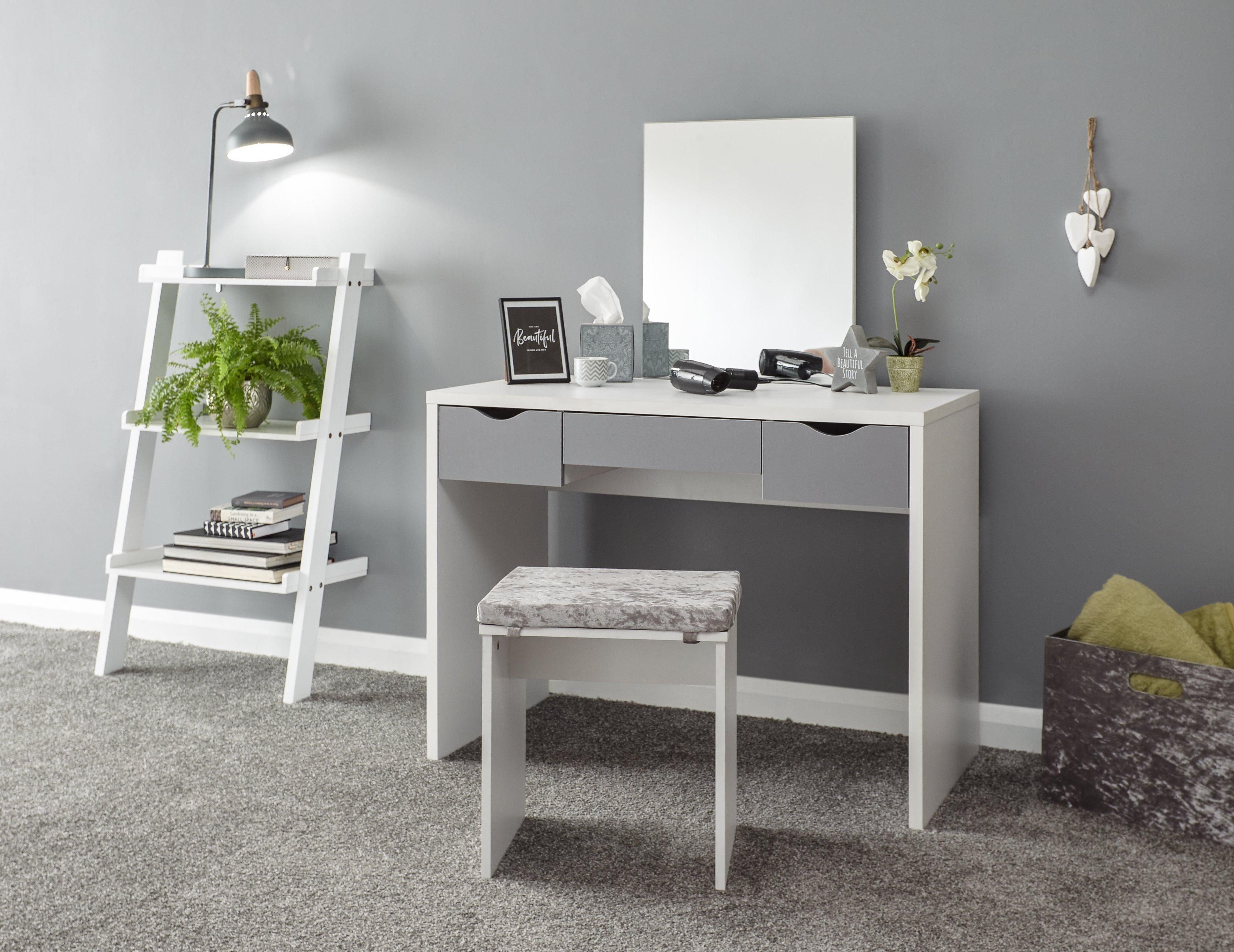 GFW Elizabeth Dressing Table Set in White