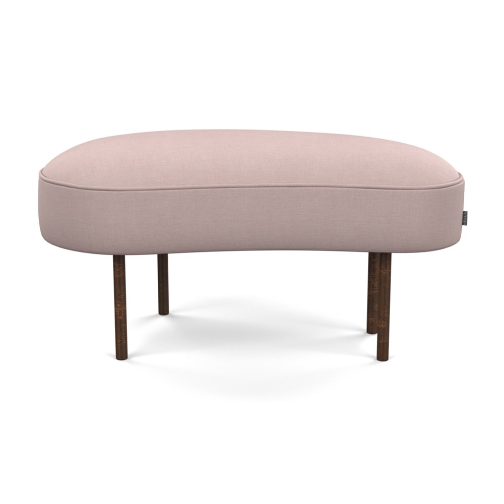 Heal's Isola Small Ottoman Siena Cotton Dusky Pink Bronze Feet