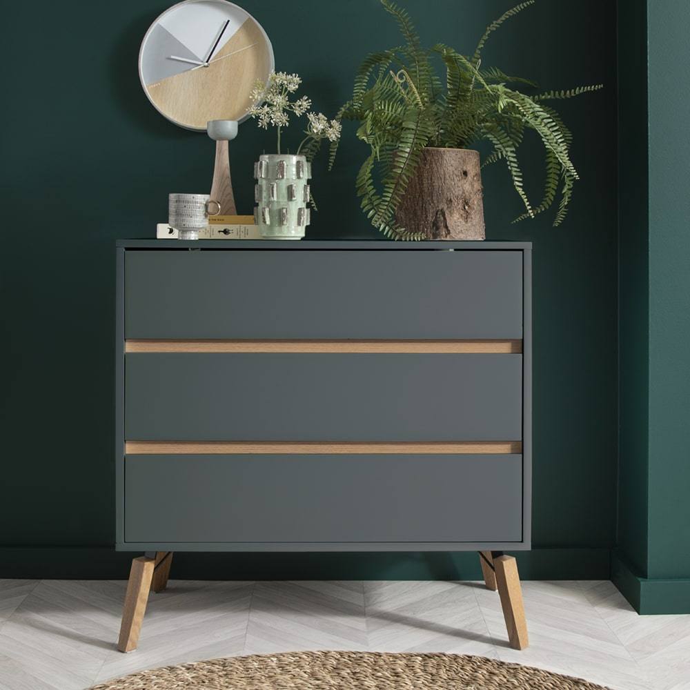 Nöa and Nani Otto Chest of Drawers Wide 3 Drawer in Grey