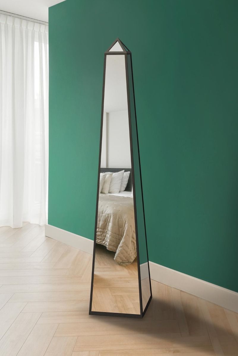 MirrorOutlet Black Metal Edged Mirrored Ornament (150CM X 30CM X 30CM) 2