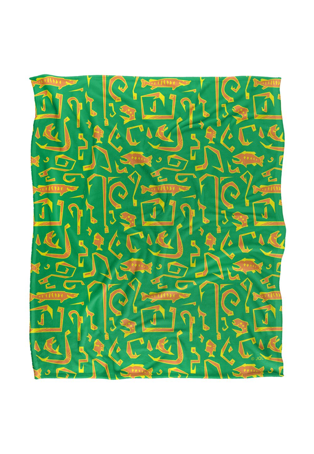 JQ Licensing Jl-Jp Fishing Hooks 2 Silky Touch Super Soft Throw Blanket 152 X 127 cm in White
