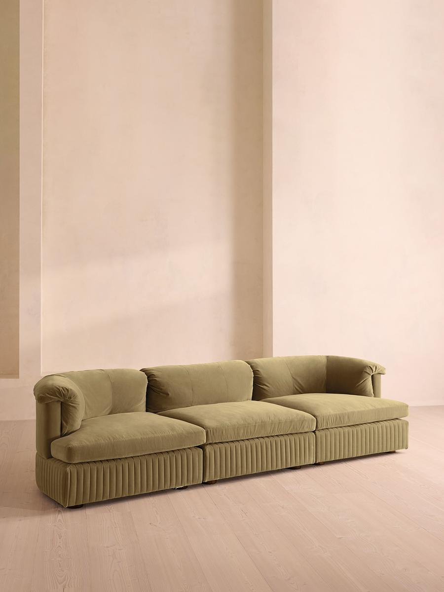 Oona Modular Sofa, Four Seater, Velvet Lichen